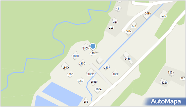 Łabowa, Łabowa, 186L, mapa Łabowa