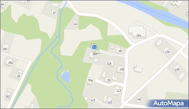 Łabowa, Łabowa, 206, mapa Łabowa