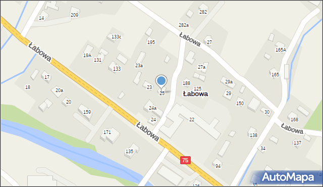 Łabowa, Łabowa, 25, mapa Łabowa