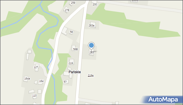 Łabowa, Łabowa, 283, mapa Łabowa