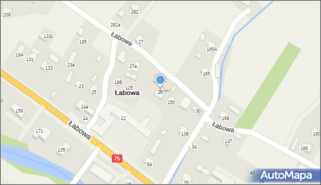 Łabowa, Łabowa, 29, mapa Łabowa