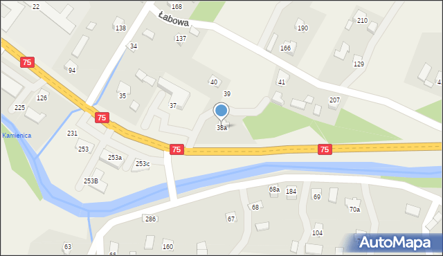 Łabowa, Łabowa, 38a, mapa Łabowa