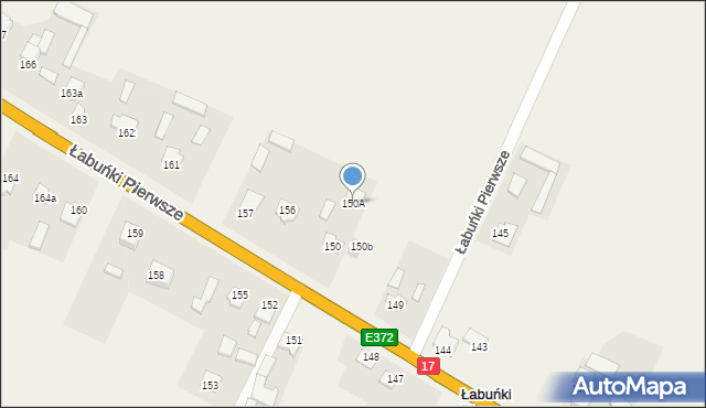 Łabuńki Pierwsze, Łabuńki Pierwsze, 150A, mapa Łabuńki Pierwsze