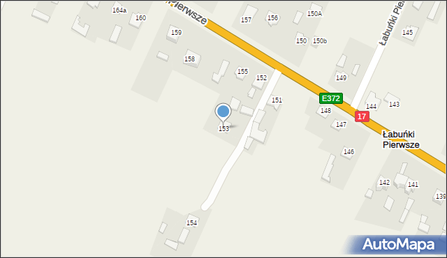 Łabuńki Pierwsze, Łabuńki Pierwsze, 153, mapa Łabuńki Pierwsze