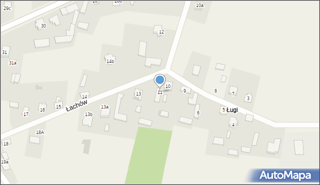 Łachów, Łachów, 11, mapa Łachów