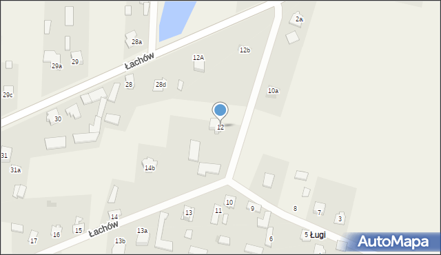 Łachów, Łachów, 12, mapa Łachów