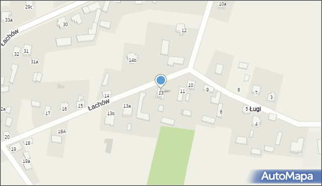 Łachów, Łachów, 13, mapa Łachów
