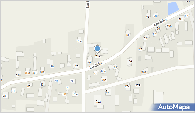 Łachów, Łachów, 74a, mapa Łachów