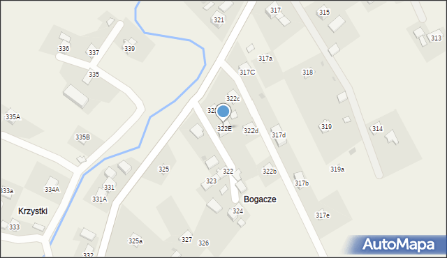 Lachowice, Lachowice, 322E, mapa Lachowice