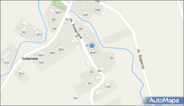 Lachowice, Lachowice, 381A, mapa Lachowice