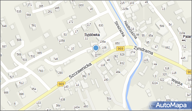 Łącko, Łącko, 12, mapa Łącko