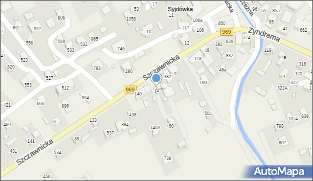 Łącko, Łącko, 14, mapa Łącko