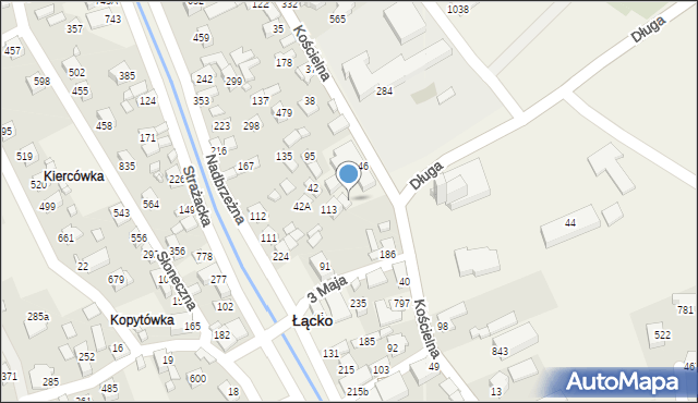 Łącko, Łącko, 159, mapa Łącko