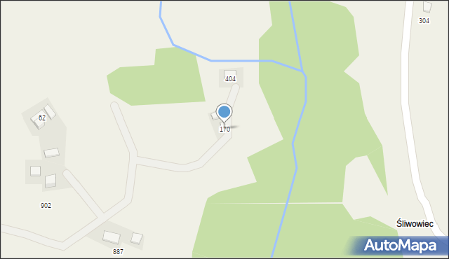 Łącko, Łącko, 170, mapa Łącko
