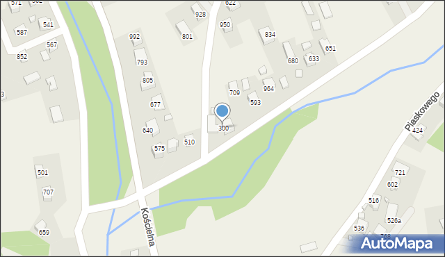 Łącko, Łącko, 300, mapa Łącko