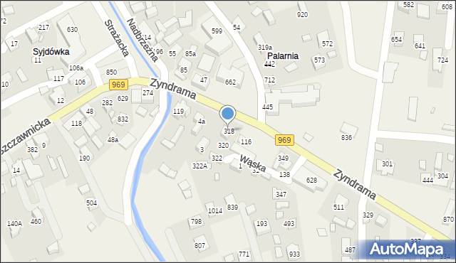 Łącko, Łącko, 318, mapa Łącko