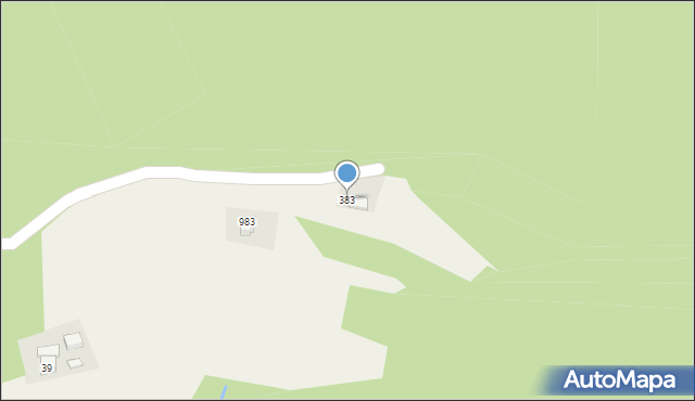 Łącko, Łącko, 383, mapa Łącko