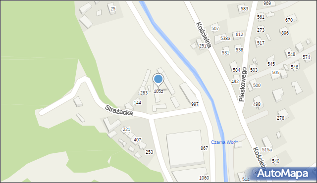 Łącko, Łącko, 405z, mapa Łącko