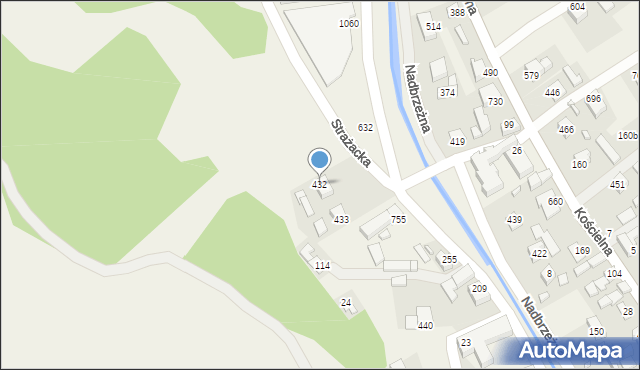 Łącko, Łącko, 432, mapa Łącko