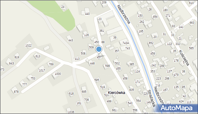 Łącko, Łącko, 457, mapa Łącko