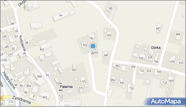 Łącko, Łącko, 467, mapa Łącko