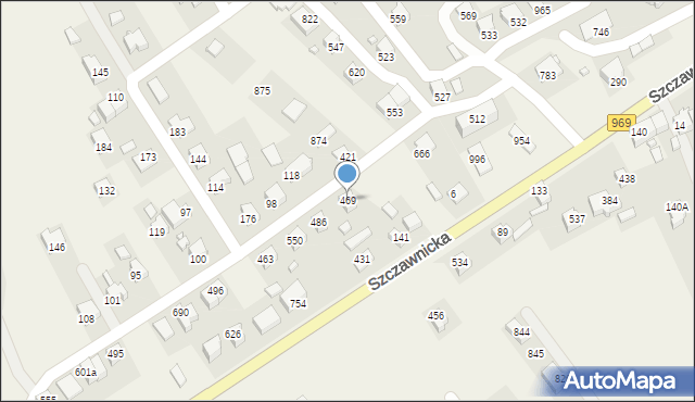 Łącko, Łącko, 469, mapa Łącko