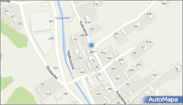 Łącko, Łącko, 490, mapa Łącko