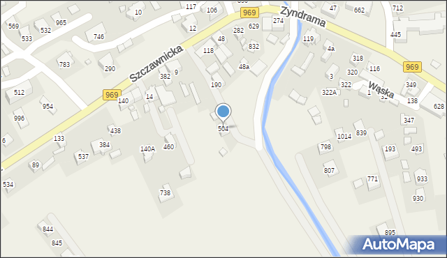 Łącko, Łącko, 504, mapa Łącko