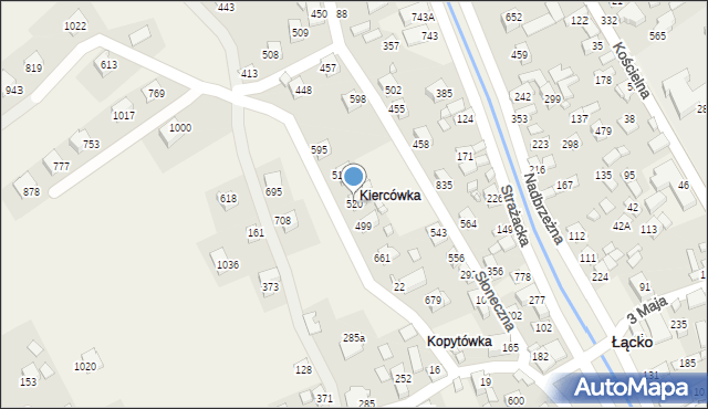 Łącko, Łącko, 520, mapa Łącko