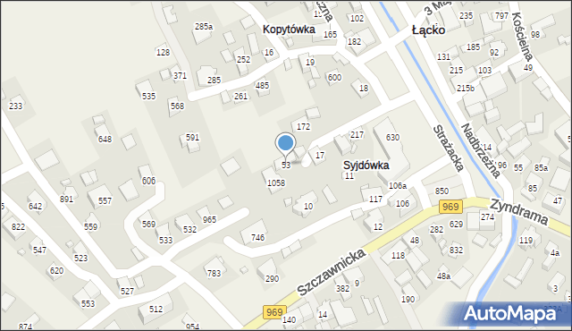 Łącko, Łącko, 53, mapa Łącko