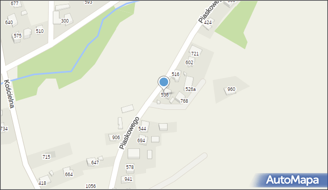 Łącko, Łącko, 536, mapa Łącko