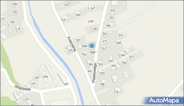 Łącko, Łącko, 538, mapa Łącko