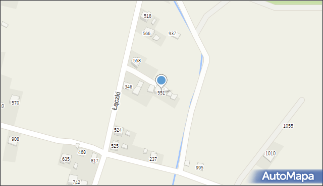 Łącko, Łącko, 551, mapa Łącko