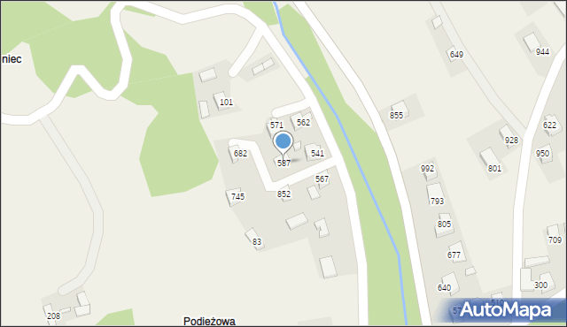 Łącko, Łącko, 587, mapa Łącko