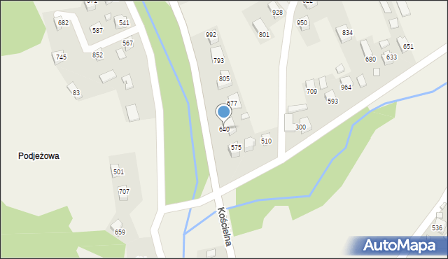 Łącko, Łącko, 640, mapa Łącko