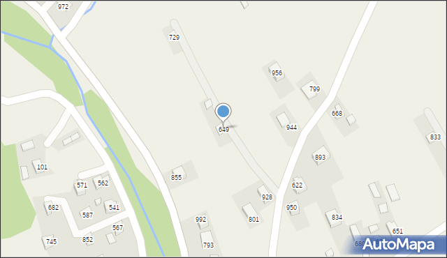 Łącko, Łącko, 649, mapa Łącko