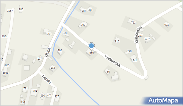 Łącko, Łącko, 665, mapa Łącko