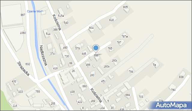Łącko, Łącko, 696, mapa Łącko
