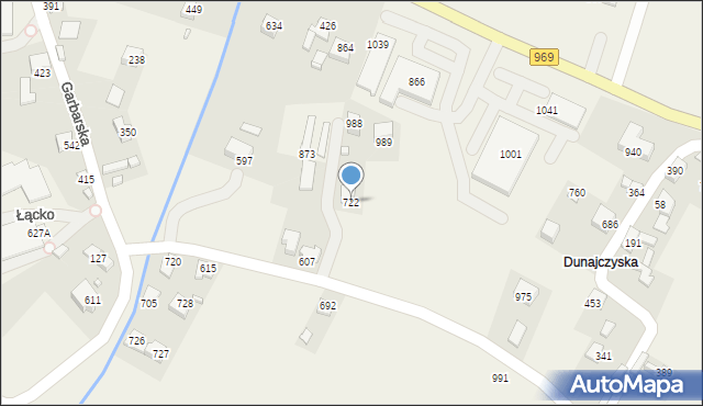 Łącko, Łącko, 722, mapa Łącko