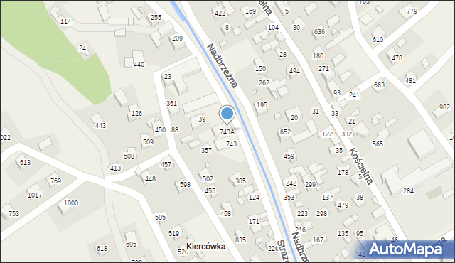 Łącko, Łącko, 743A, mapa Łącko
