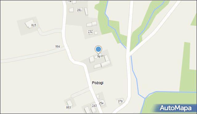 Łącko, Łącko, 76, mapa Łącko