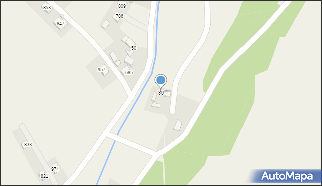 Łącko, Łącko, 80, mapa Łącko