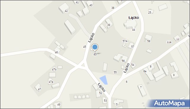 Łącko, Łącko, 43, mapa Łącko