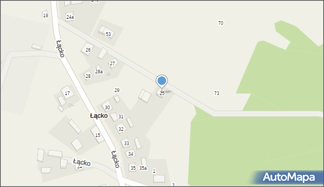 Łącko, Łącko, 25, mapa Łącko