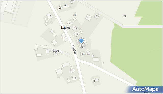 Łącko, Łącko, 34, mapa Łącko