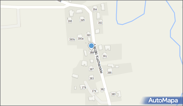 Łączki Kucharskie, Łączki Kucharskie, 388, mapa Łączki Kucharskie