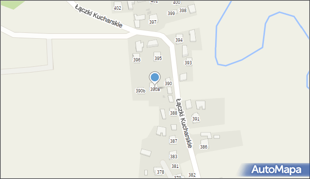 Łączki Kucharskie, Łączki Kucharskie, 390a, mapa Łączki Kucharskie