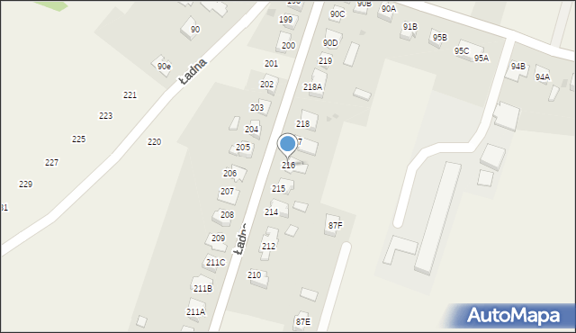 Ładna, Ładna, 216, mapa Ładna