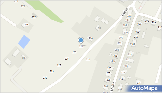 Ładna, Ładna, 221, mapa Ładna