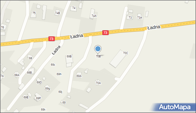 Ładna, Ładna, 70B, mapa Ładna